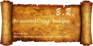 Brassoványi Regina névjegykártya